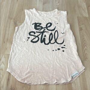 Be Still Graphic Muscle Tee - Light Pink